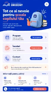 Demo website Școala Gimnazială Orizon — mobil
